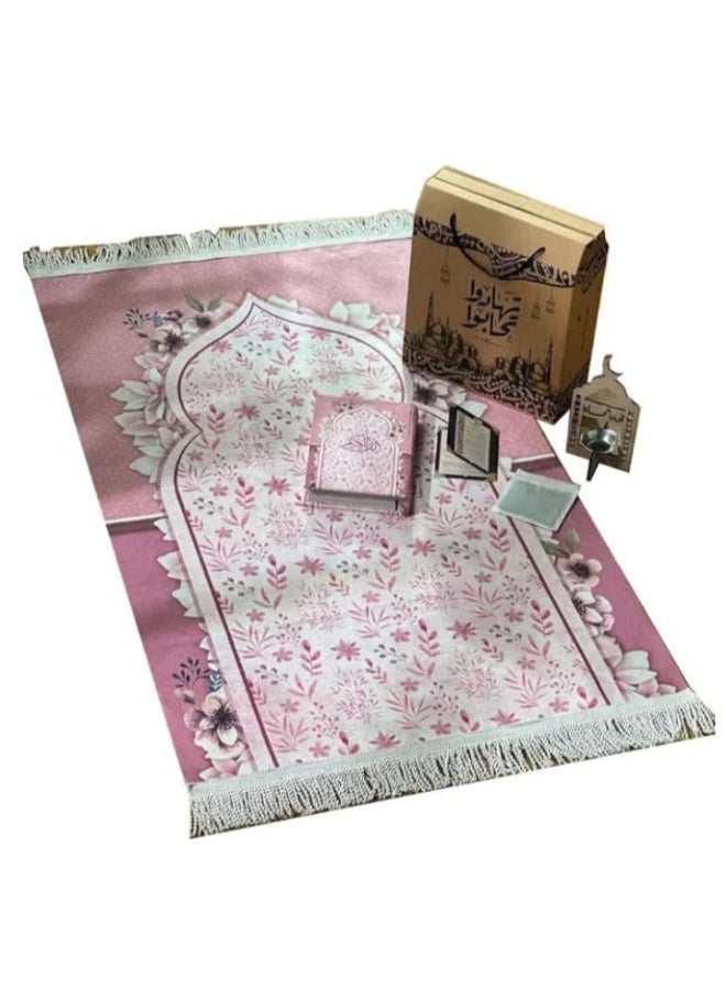 طقم هدية متكامل بسجادة صلاة ومستلزمات أخرى—هدية راقية ومميزة تعبر عن الاهتمام والمعنى. - Image 1